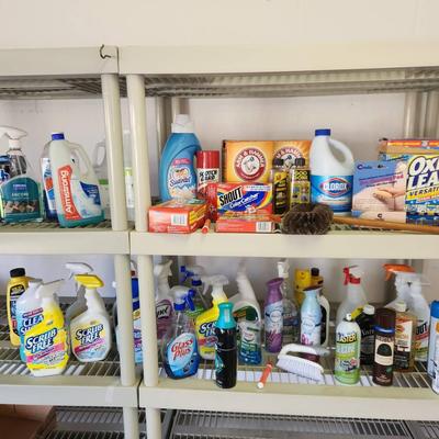 45+pc Cleaning Supplies - Oxi-Clean, Lysol, Arm&Hammer, Shout, Febreze, Windex