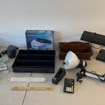 Office Lot - Desk Lamps, Texas Instrument Calculator, Drawer Divider & More