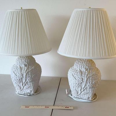 Matching Flower Etched Lamps 14x24x14