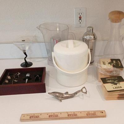 Barware - Italy Ice Bucket, Budweiser Pitcher, Charms, Ketel One Vodka, Coasters