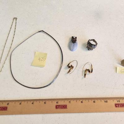 Sterling Silver 925 Jewelry (41g total)& 1/20 14k Gold-Filled Pin (2g)