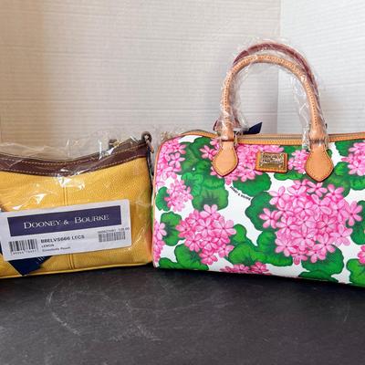 Dooney & Bourke Pink Hydrangeas Satchel New, Lemon Crossbody Pouch New