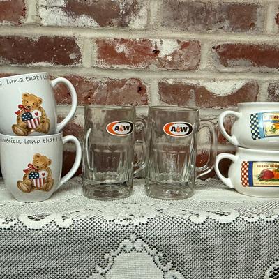 Americana Mugs, A&W Root Beer Glasses & Farmhouse Soup Bowls