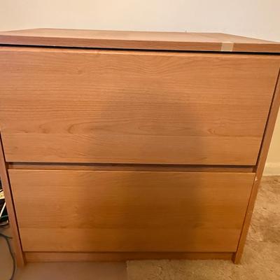 Wood Finish 2-Drawer Filing Cabinet