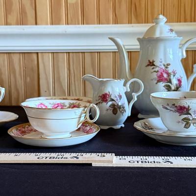 Vintage Porcelain Floral Tea Set 