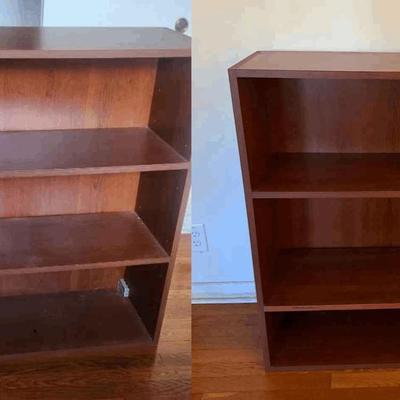 Cherry Wood Finish 4-Shelf Bookcase/3-Shelf Bookcase