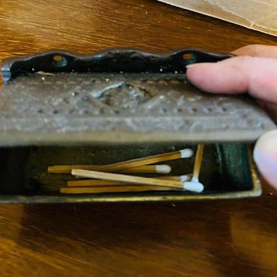 Antique Metal Match Holder