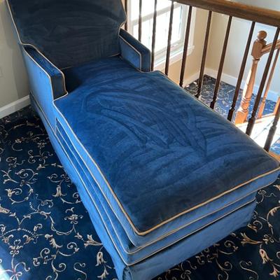 Blue Velvet Chaise Lounge