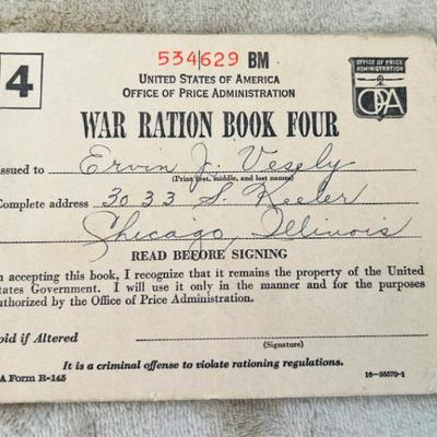 WWII War Ration Stamp Book
