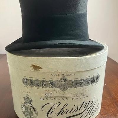 Vintage 1940s Silk Top Hat from Christy's