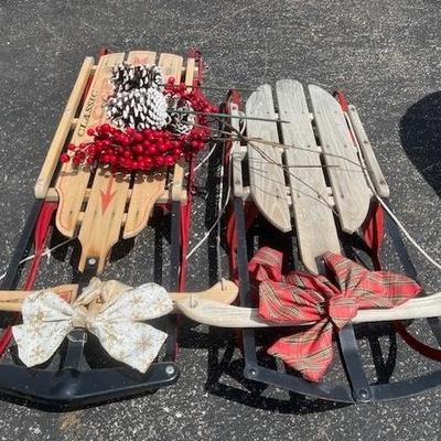 2 Antique Wood Sleds