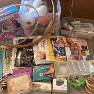 Large Lot Of Craft Supplies And Books