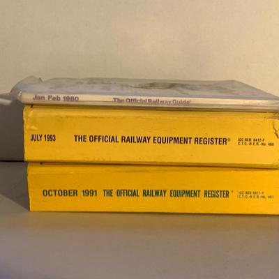 Vintage Railway Equipment Registers(91, 93) And Official Railway Guide (1980)