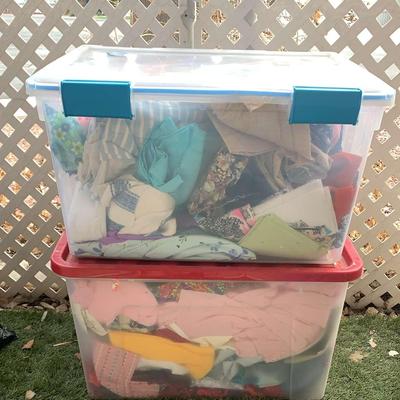 Two Bins Of Fabric 