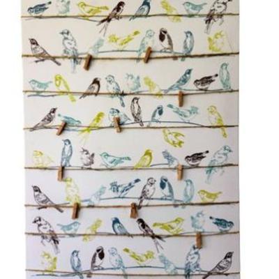 Sale Photo Thumbnail #51: Birds Of A Feather - Canvas Print With Laundry Line And Clips