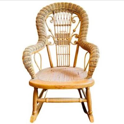 Sale Photo Thumbnail #174: Vintage Wicker Childs Rocking Chair