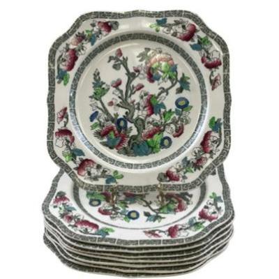 Sale Photo Thumbnail #106: English Porcelain 8" Plates - Signed "Indian Tree Johnson Bros England"