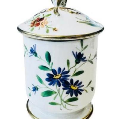 Sale Photo Thumbnail #122: Hand Painted French Porcelain Covered Tea Caddy - Signed France Tatman Chicago