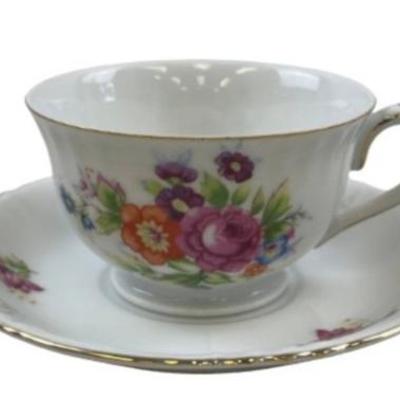 Sale Photo Thumbnail #115: Yamaka Porcelain Tea Cup & Saucer (2) - Labeled Japan