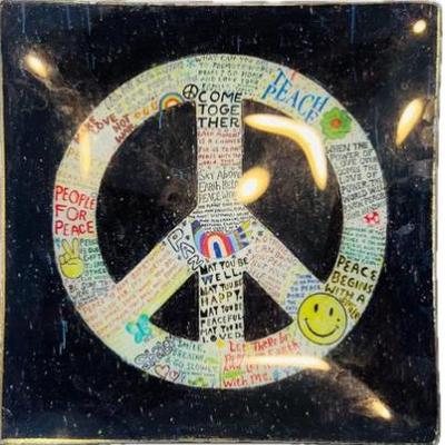 Sale Photo Thumbnail #130: Sugarboo & Co. Decoupage Glass Peace Plate