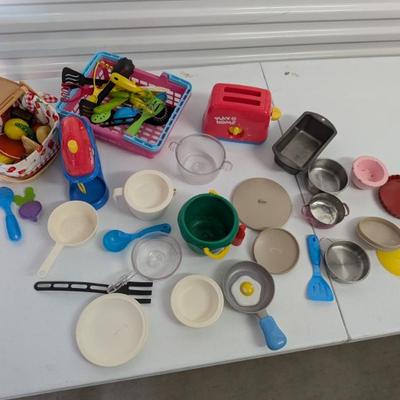 A comprehensive and engaging set of play kitchen accessories and food items, perfect for imaginative dramatic play in a classroom,...