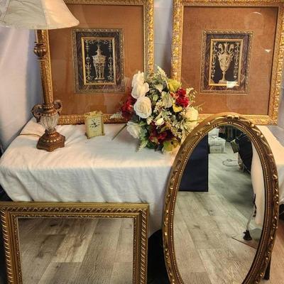 Golden Decor, Mirror, Wall Hangings, Table Lamp