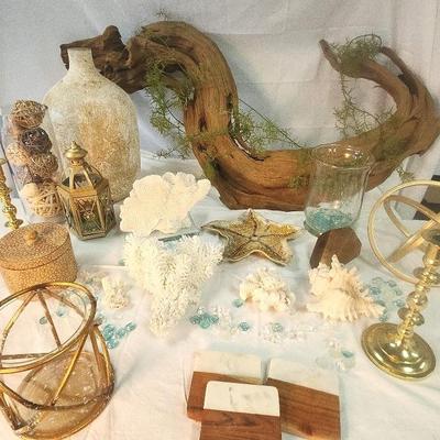 Very Large Driftwood Wall Hanging, Coral & Seaside Decorations