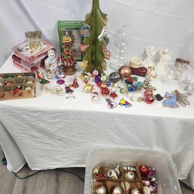 Boho Style Wood Christmas Tree Decor, Vintage Ornaments & Angels