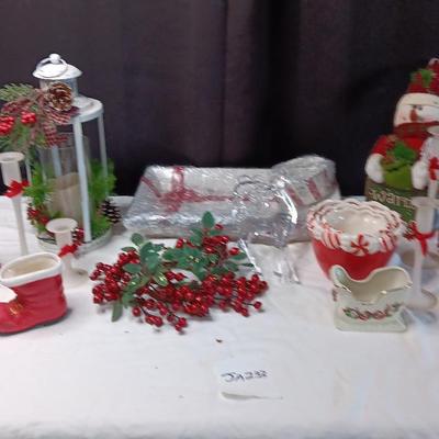 Holiday Decorative Candlesticks, Lantern & More Items Pictured 