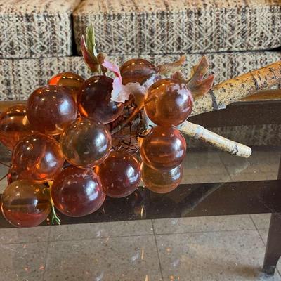 Mid Century Amber Lucite Grape Cluster 