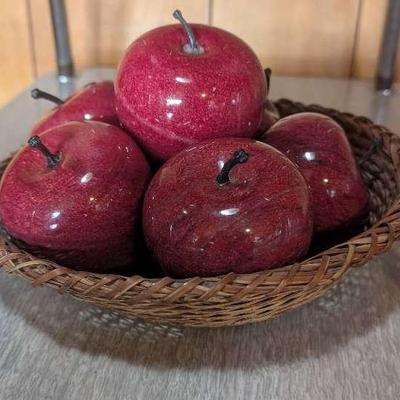 Stone Red Apple Paperweights 
