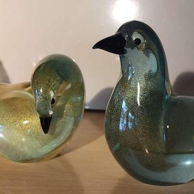 Blown Murano Glass Doves