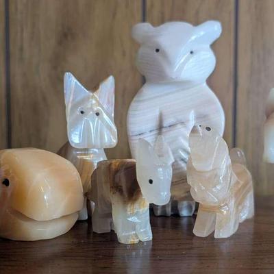 Collection Of Stone Carved Animals 