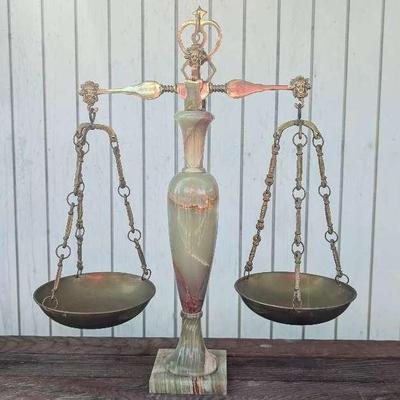 Justice Scale With Marble/Onyx Base