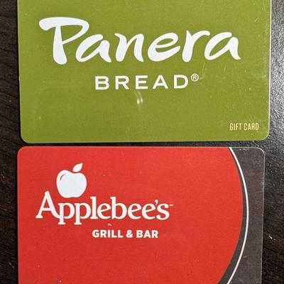 Panera Bread And Applebee's Gift Cards - See Description And Pictures