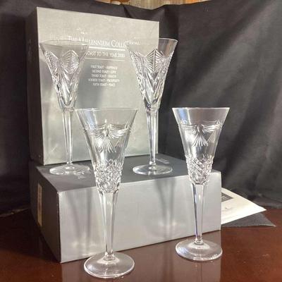 Waterford Millennium HAPPINESS Toasting Flutes #1