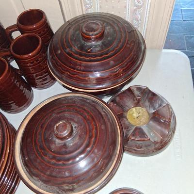 Sale Photo Thumbnail #116: HULL BROWN POTTERY MANY PIECES