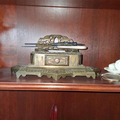 ANTIQUE BRASS INKWELL