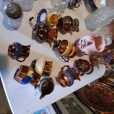 Sale Photo Thumbnail #146: LUSTER PITCHERS AND CREAMERS
