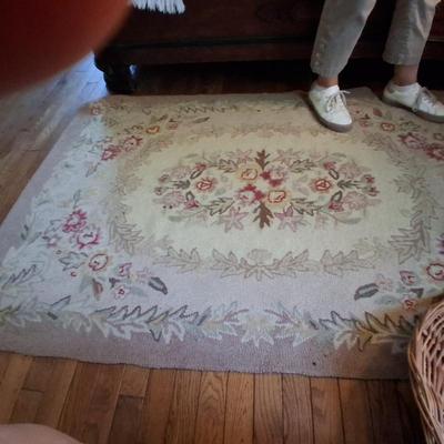 Sale Photo Thumbnail #182: VINTAGE HOOKED FLORAL RUG