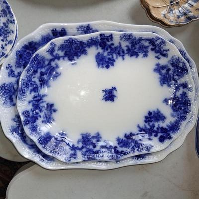 New Wharf flow blue platters