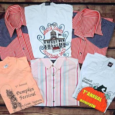 1st and 7th Pumpkin Festival Shirts (Cordell, OK) plus a (Washita County) Dust Bowl Daze T-shirt!