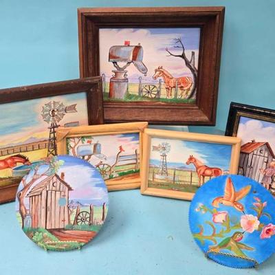 Handpainted Canvases and Saw Blades