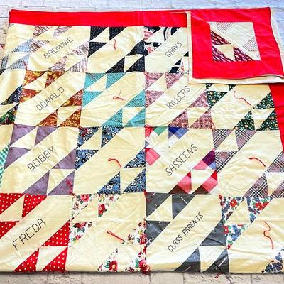 Colorful Handmade Friendship Quilt