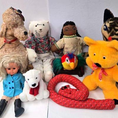 Assortment of Vintage Toys and Stuffed Animals