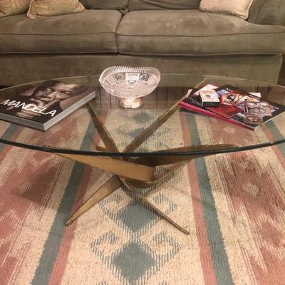 Mid Century Modern Silas Seandel Style Brutalist Torch Cut Cocktail Coffee Table