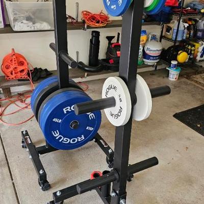 Titan Fitness weight rack with Rogue Competition Plates are an IWF standard 450MM in diameter, with chrome-plated steel disc inserts and...