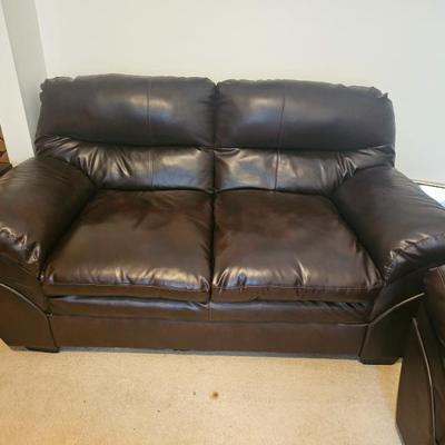 Leather loveseat