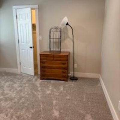 Dresser and wire shelf