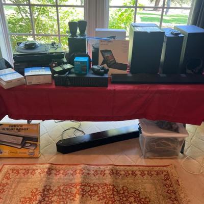 Sale Photo Thumbnail #28: NEW Sony surround system, stereo,  headphones, game cube antique cabinet with cds, 8 tracks, albums 